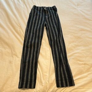 Brandy Melville Tilden Striped Black Grey Pants High Rise One Size